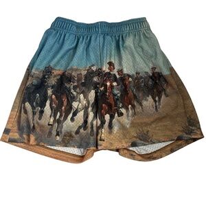 NWT Bravest Studio "Calvary/Horses" Mesh Lined Athleisure Men's Shorts